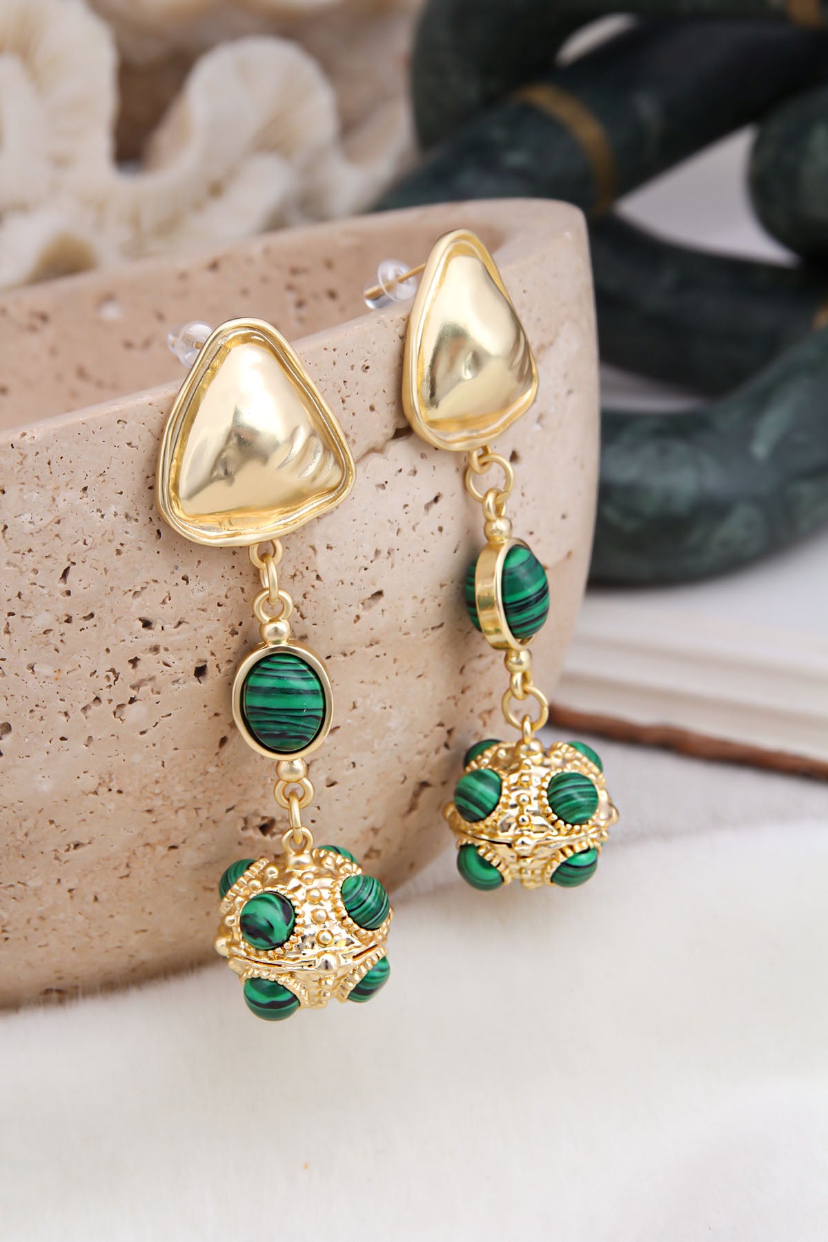 Malahite Boucles D'Oreilles