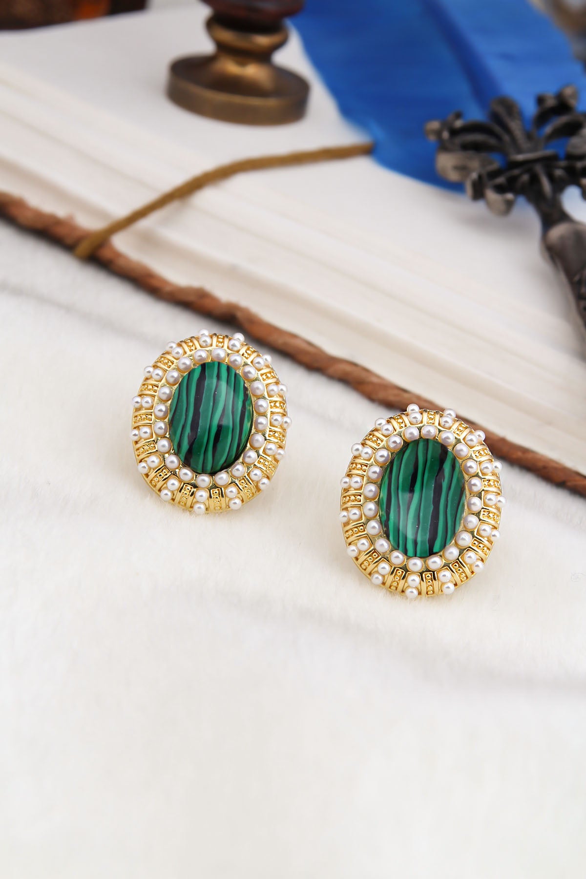 Malahite Boucles D'Oreilles