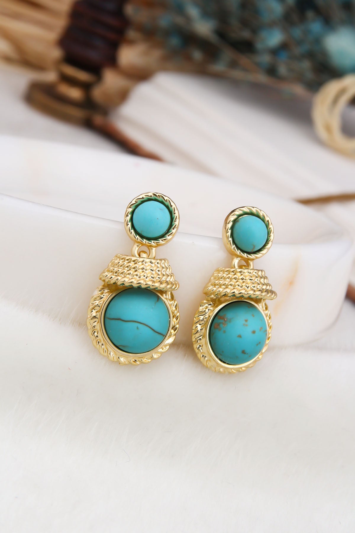 Turquoise Boucles D'Oreilles