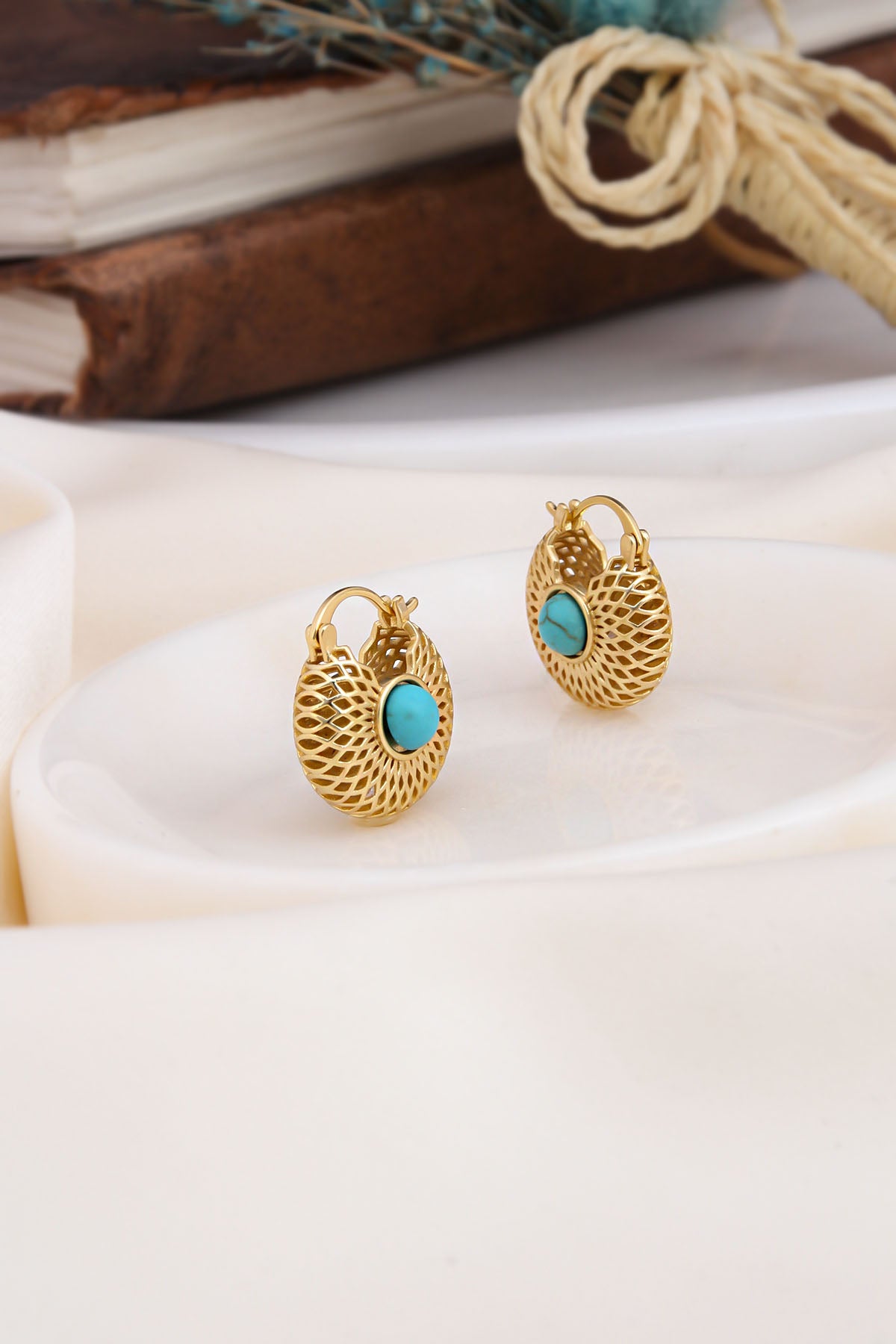 Turquoise Boucles D'oreilles