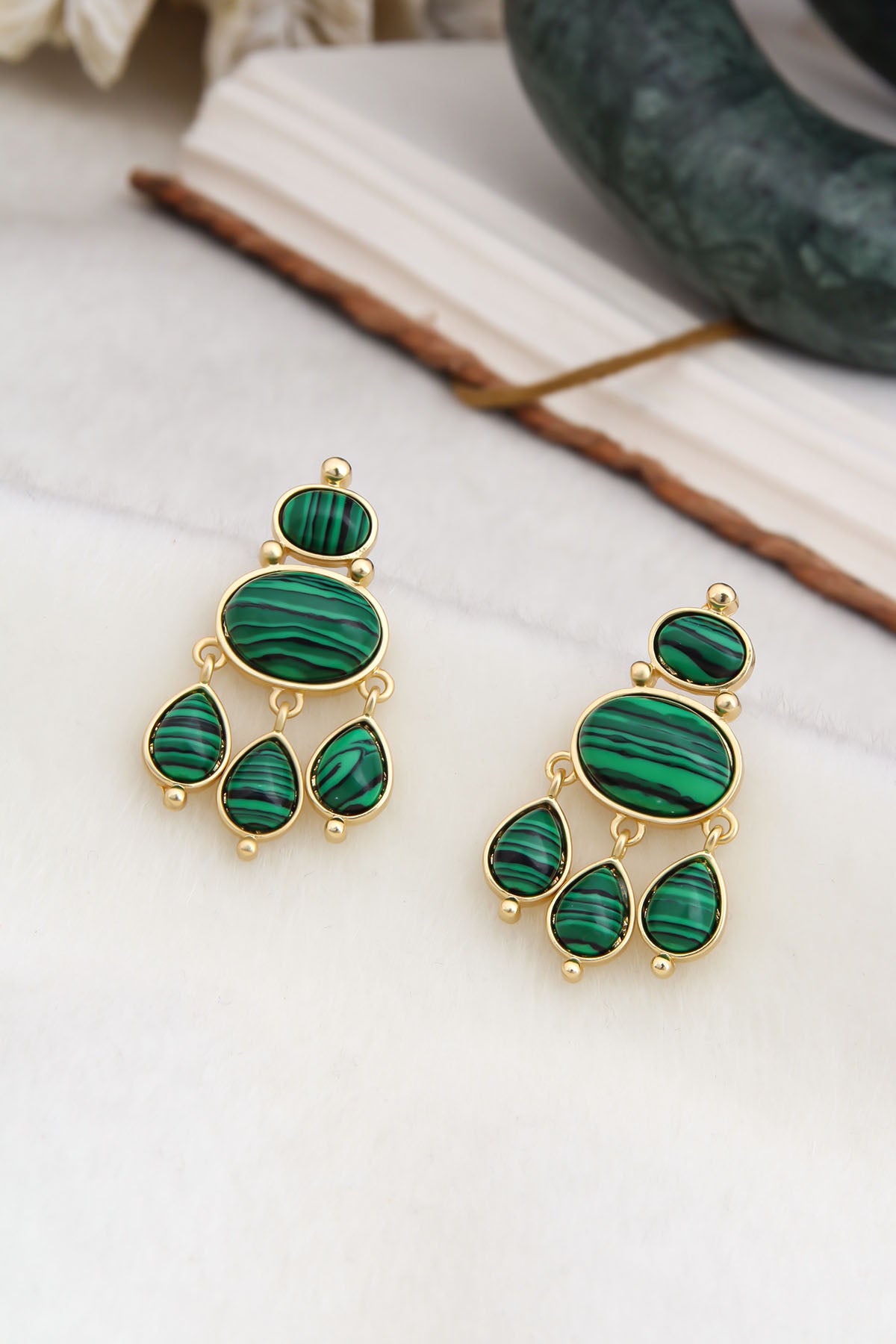 Malahite Boucles d'oreilles