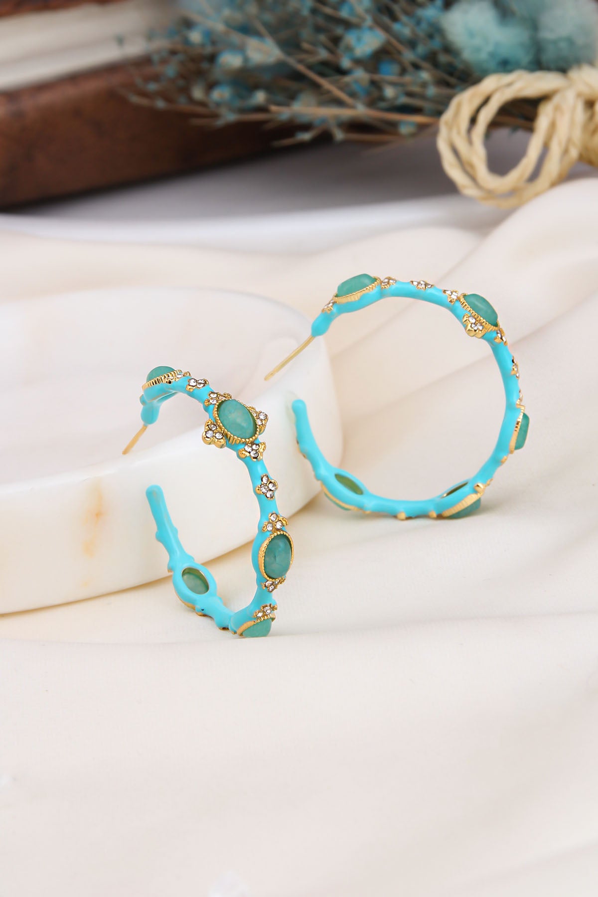 Amazonite & Zircon Earring