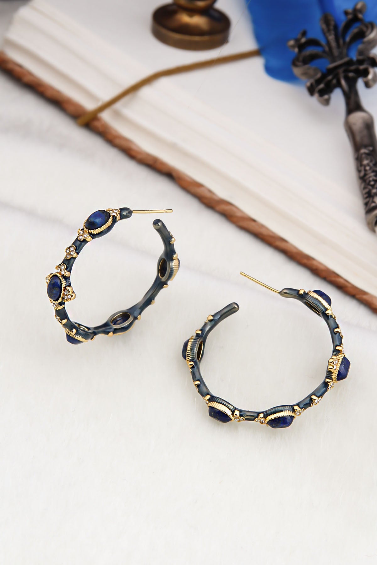 Lapis Lazuli & Zircon Earring