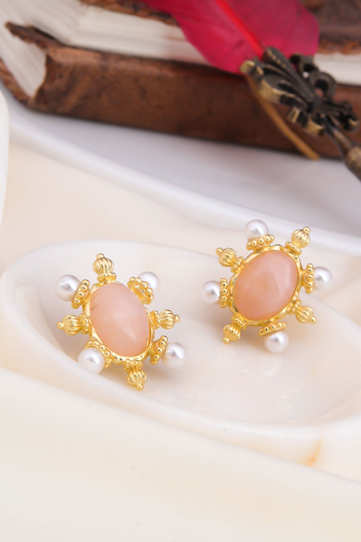 Pink Quartz Boucles D'Oreilles