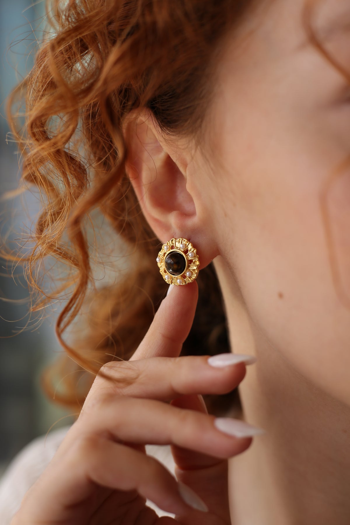 Pearl & Turquoise Boucles d'oreilles