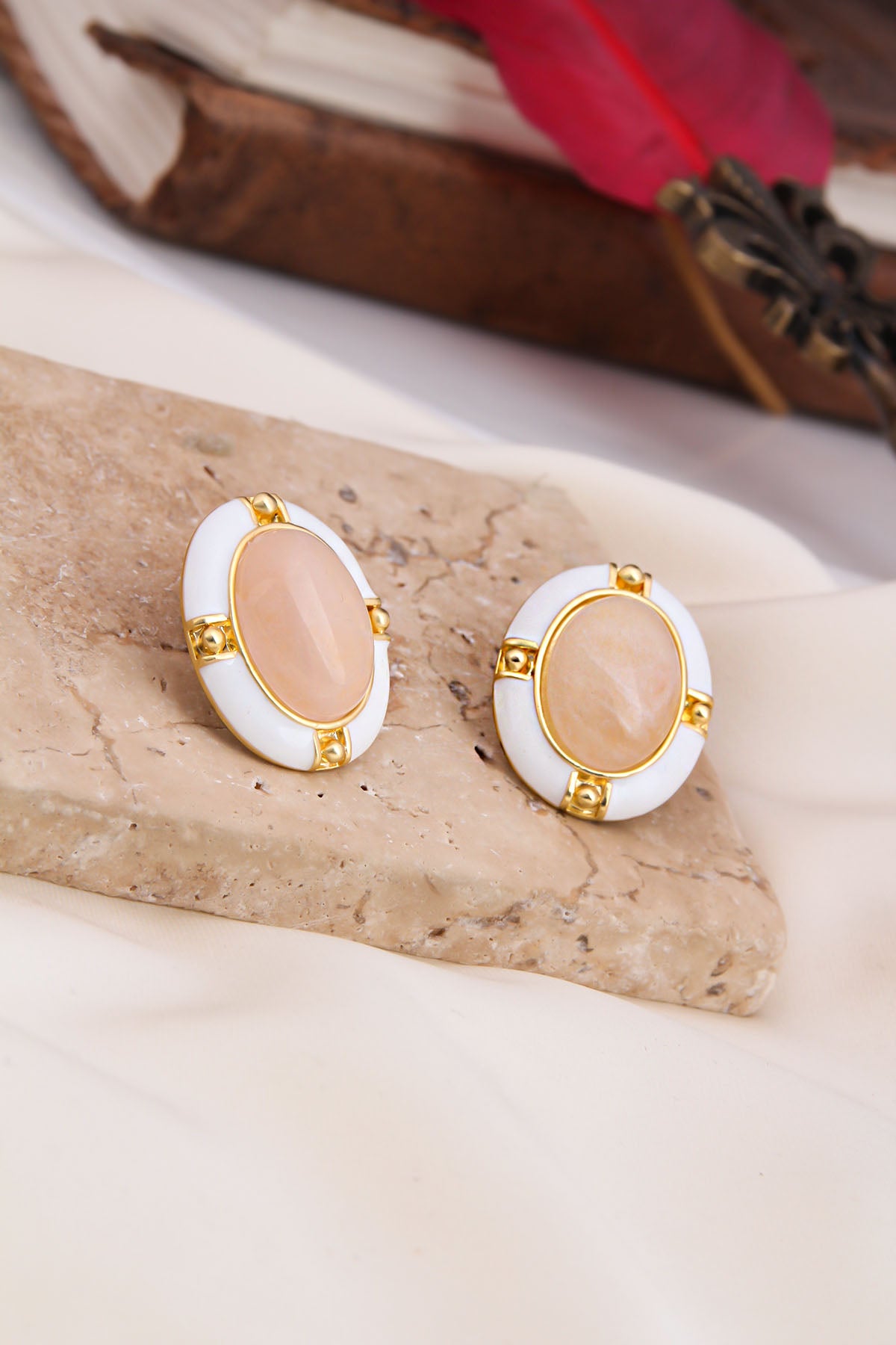 Pink Quartz Boucles D'Oreilles