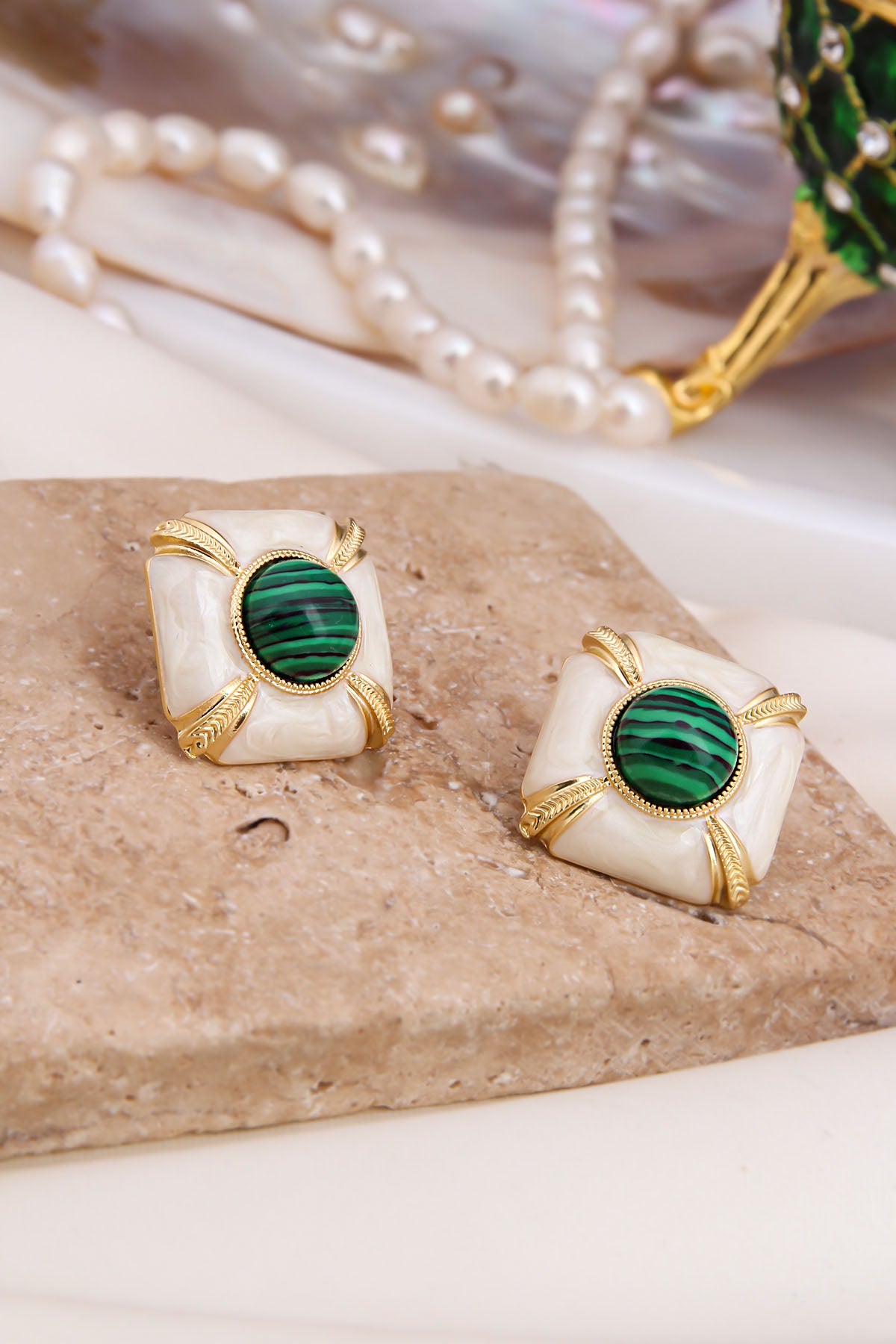 Malahite Boucles D'Oreilles