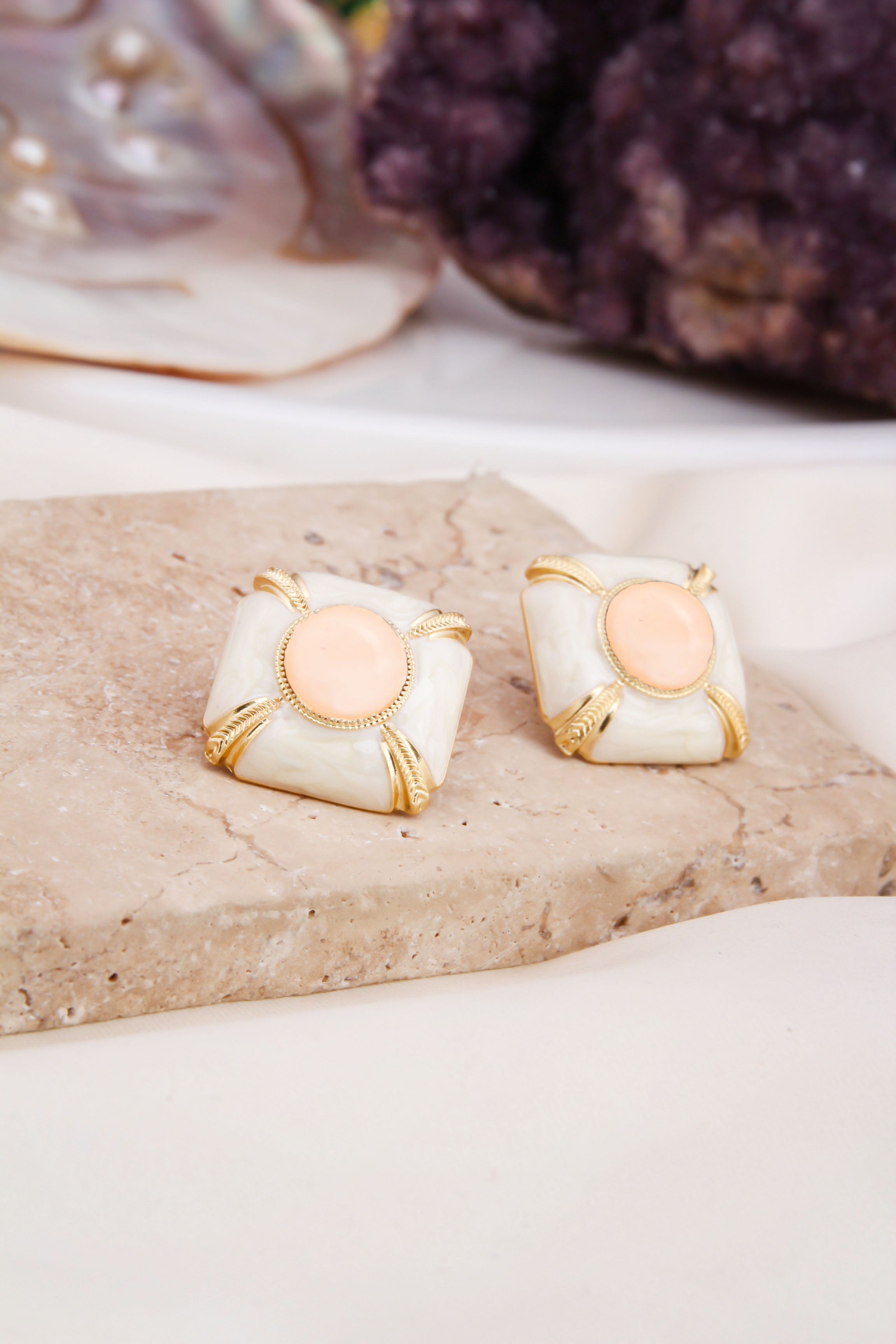 Pink Quartz Boucles D'Oreilles