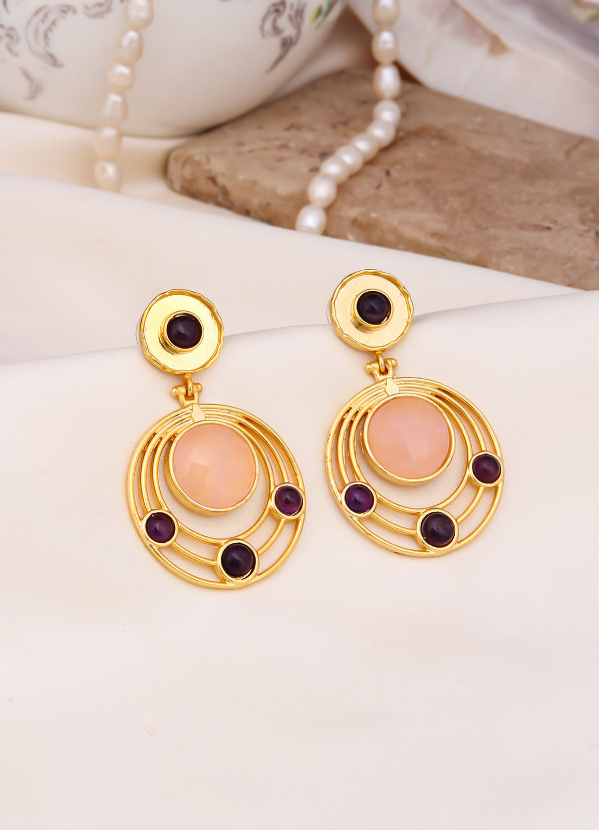 Pink Quartz Earring