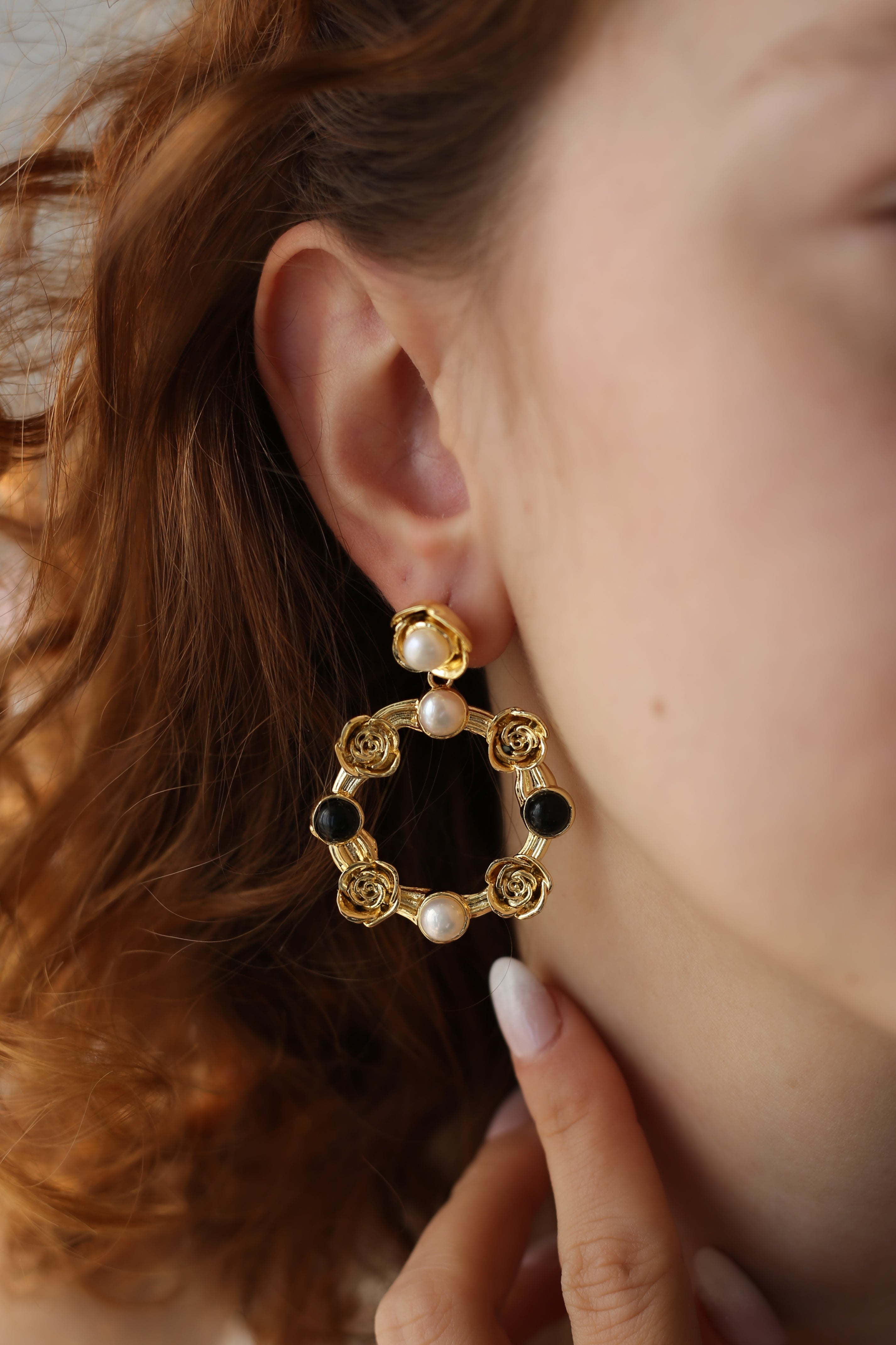 Onix & Pearl Boucle d'orilles