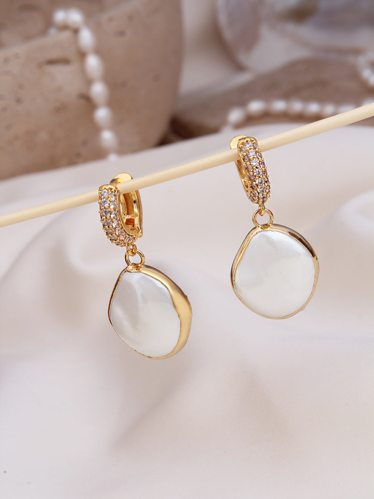 Pearl & Zircon  Boucle d'orilles