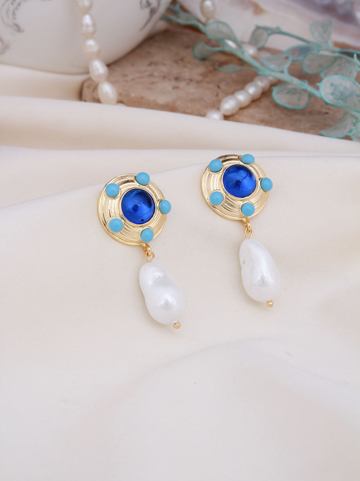 Crystal &amp; Opal &amp; Pearl Earrings