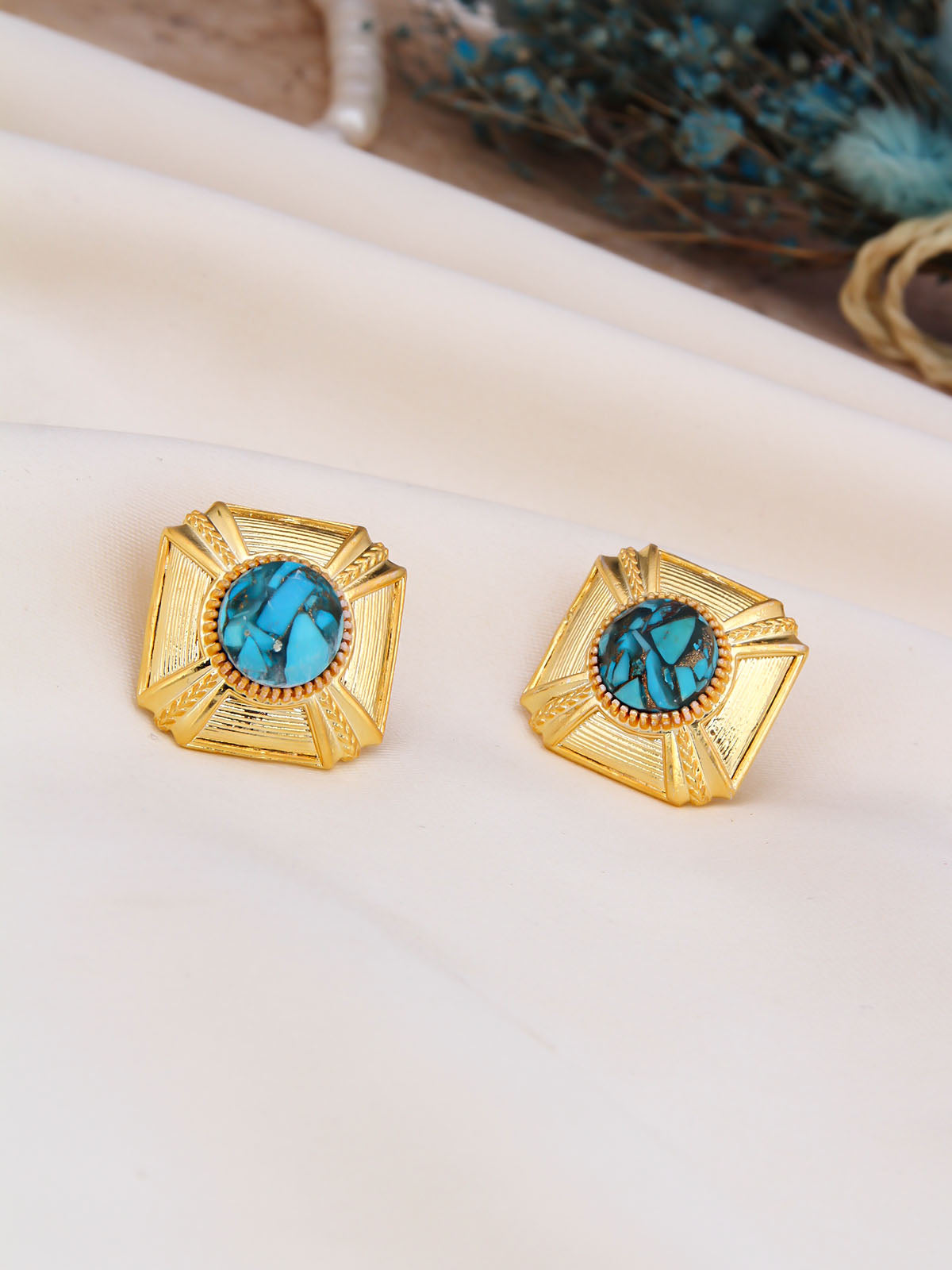 Turquoise & Zircon Boucle d'orilles