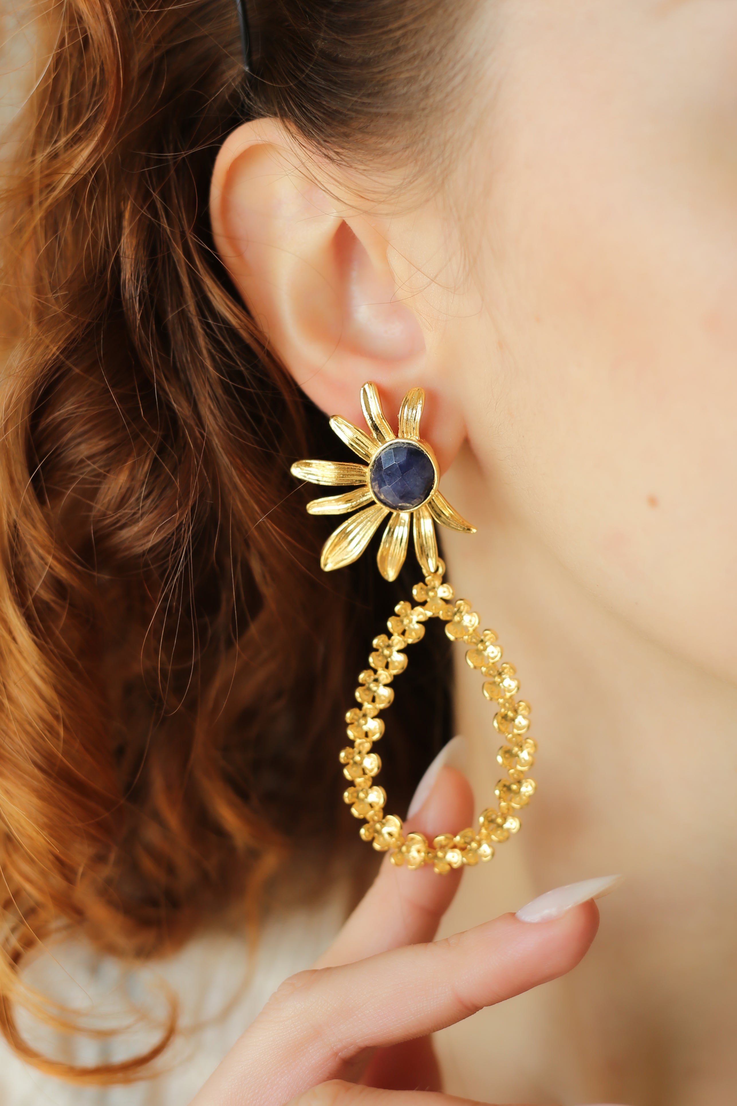Saphire Boucle d'oreilles