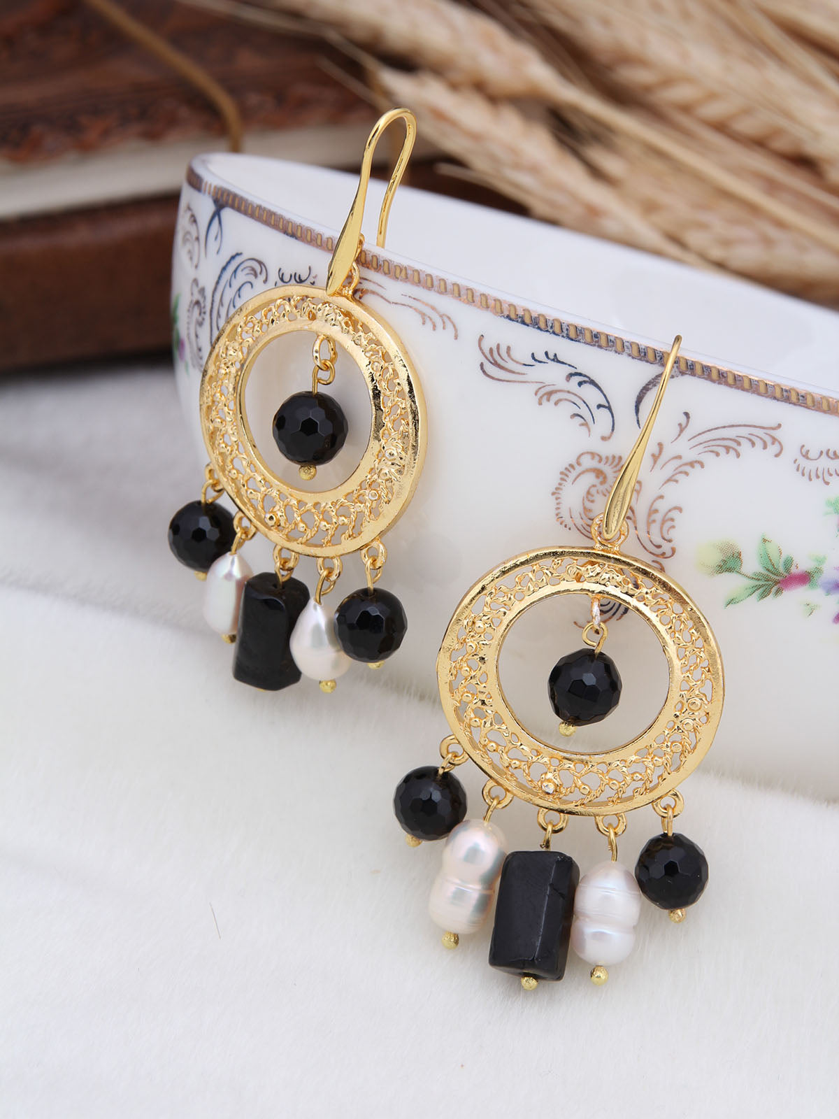 Onix & Pearl Boucle d'oreilles