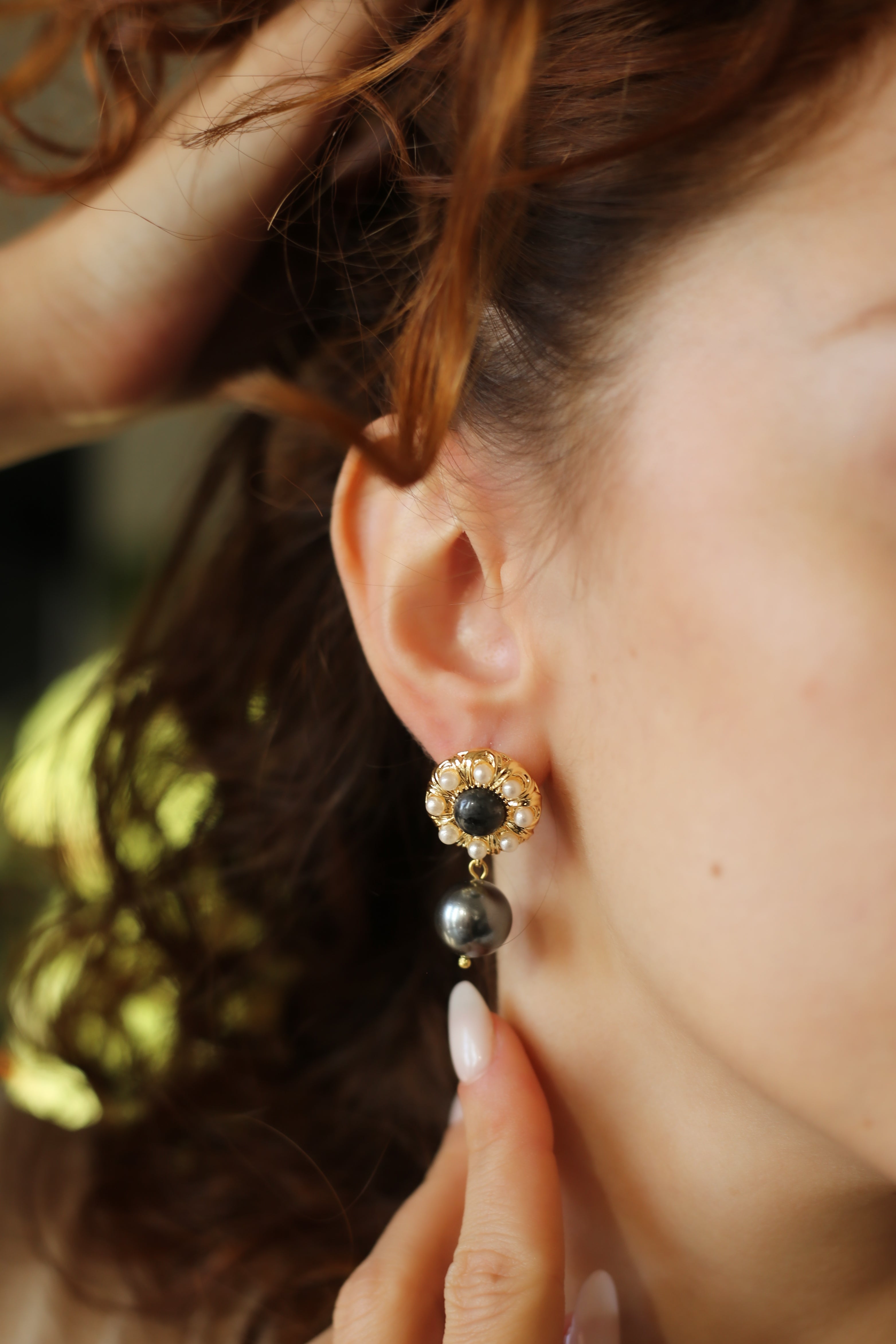 Labradorite & Pearl Boucle d'oreilles
