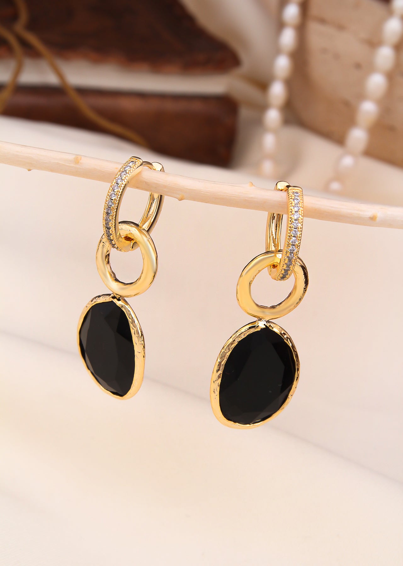 Cat Eyes & Zircon Earring