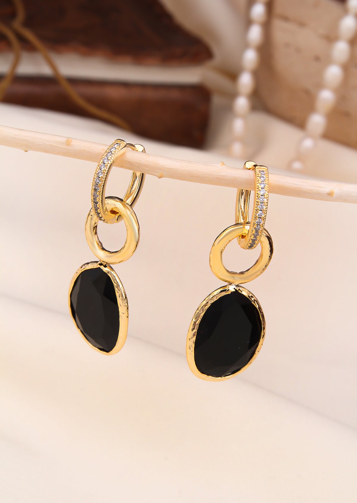Cat Eyes & Zircon Earring