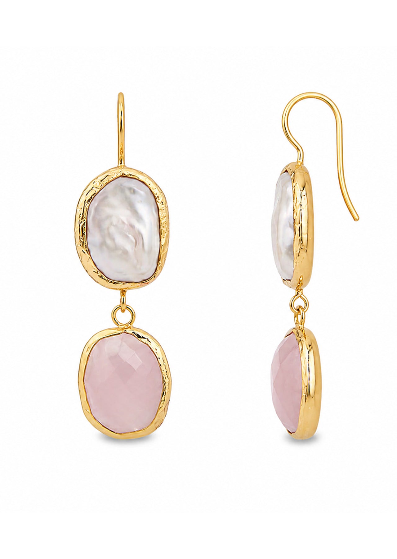 Pearl & Pink Quartz Earring