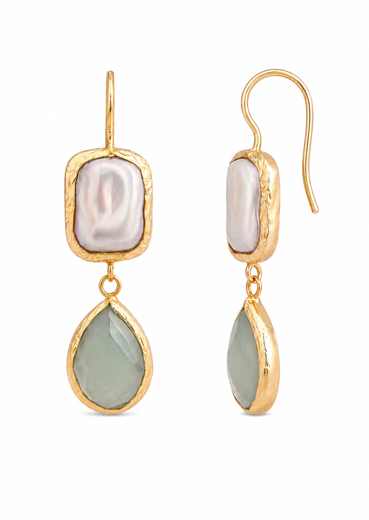 Amazonite & Pearl Earring