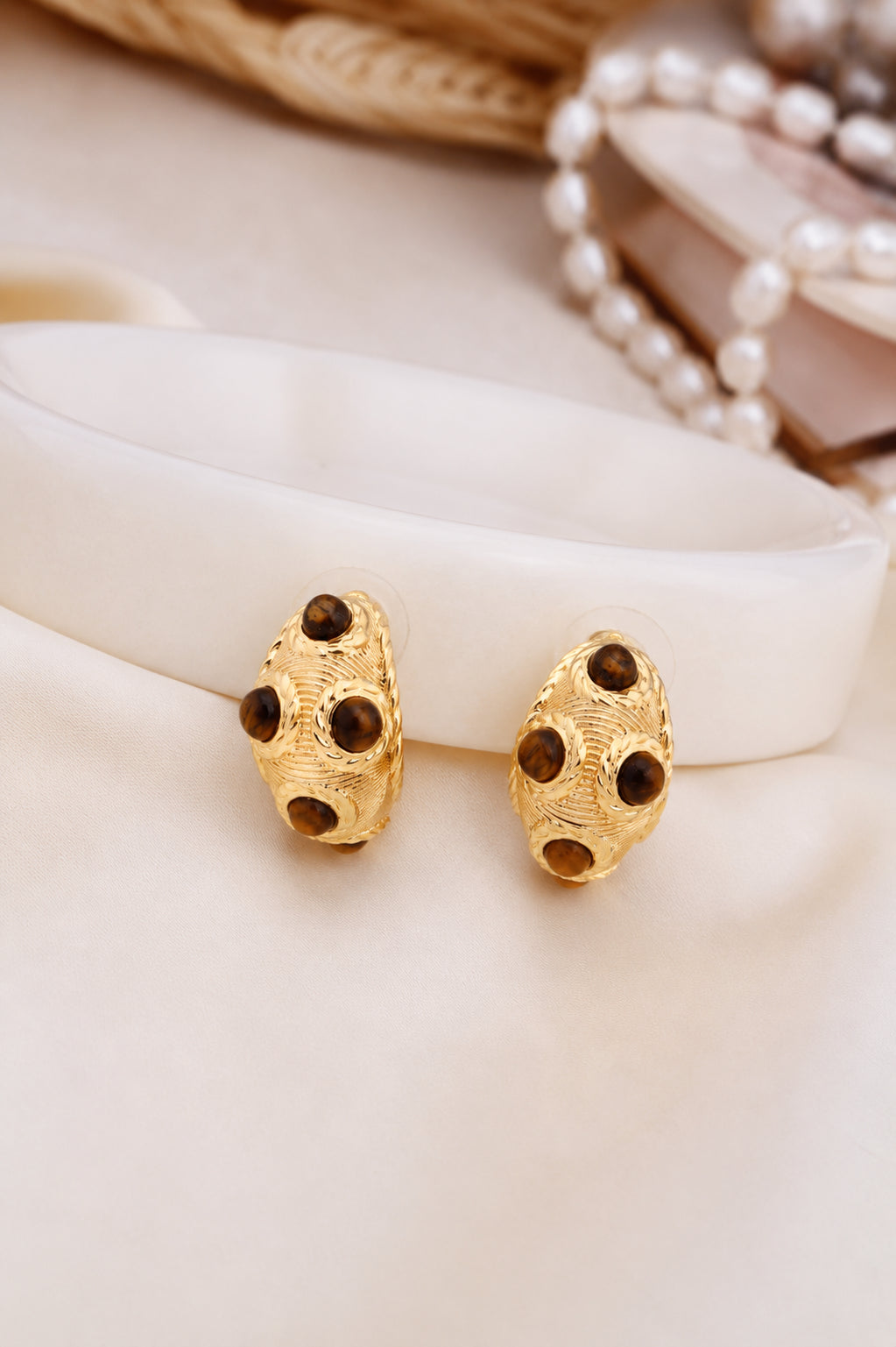 Tiger Eyes Earring