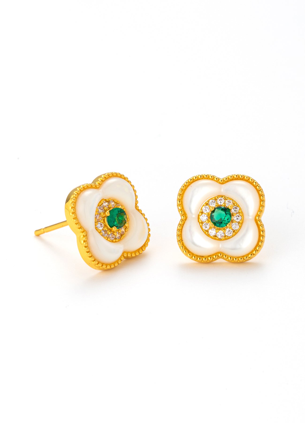 Nacre & Zircon Earring