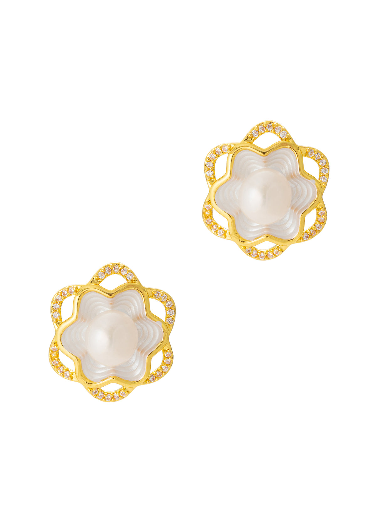 Pearl & Zircon Earring