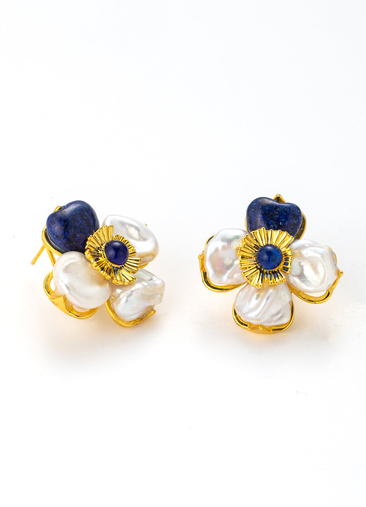 Lapis & Pearl Earring