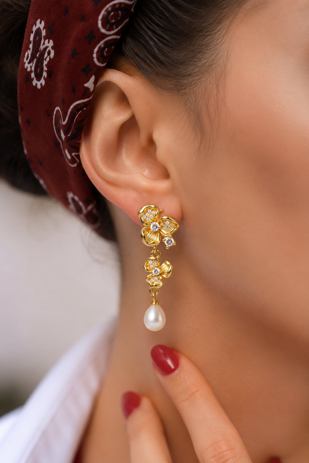 Pearl & Zircon Earring