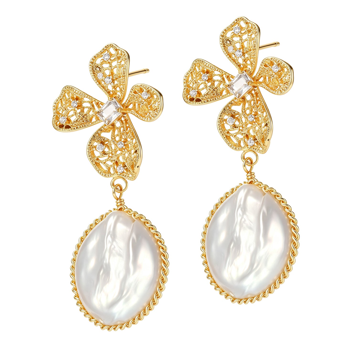 Pearl & Zircon Earring