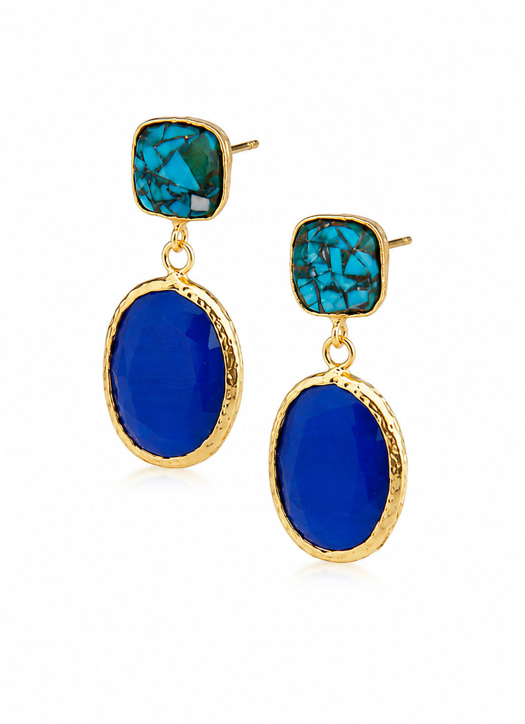 Turquoise & Cat Eyes Earring