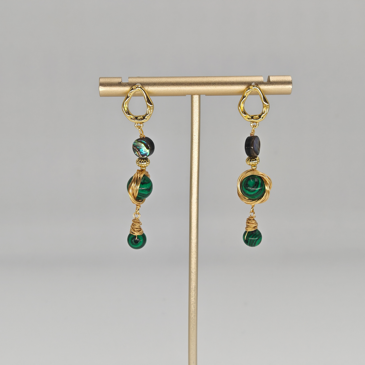 Malahite & Ocean Nacre Earring