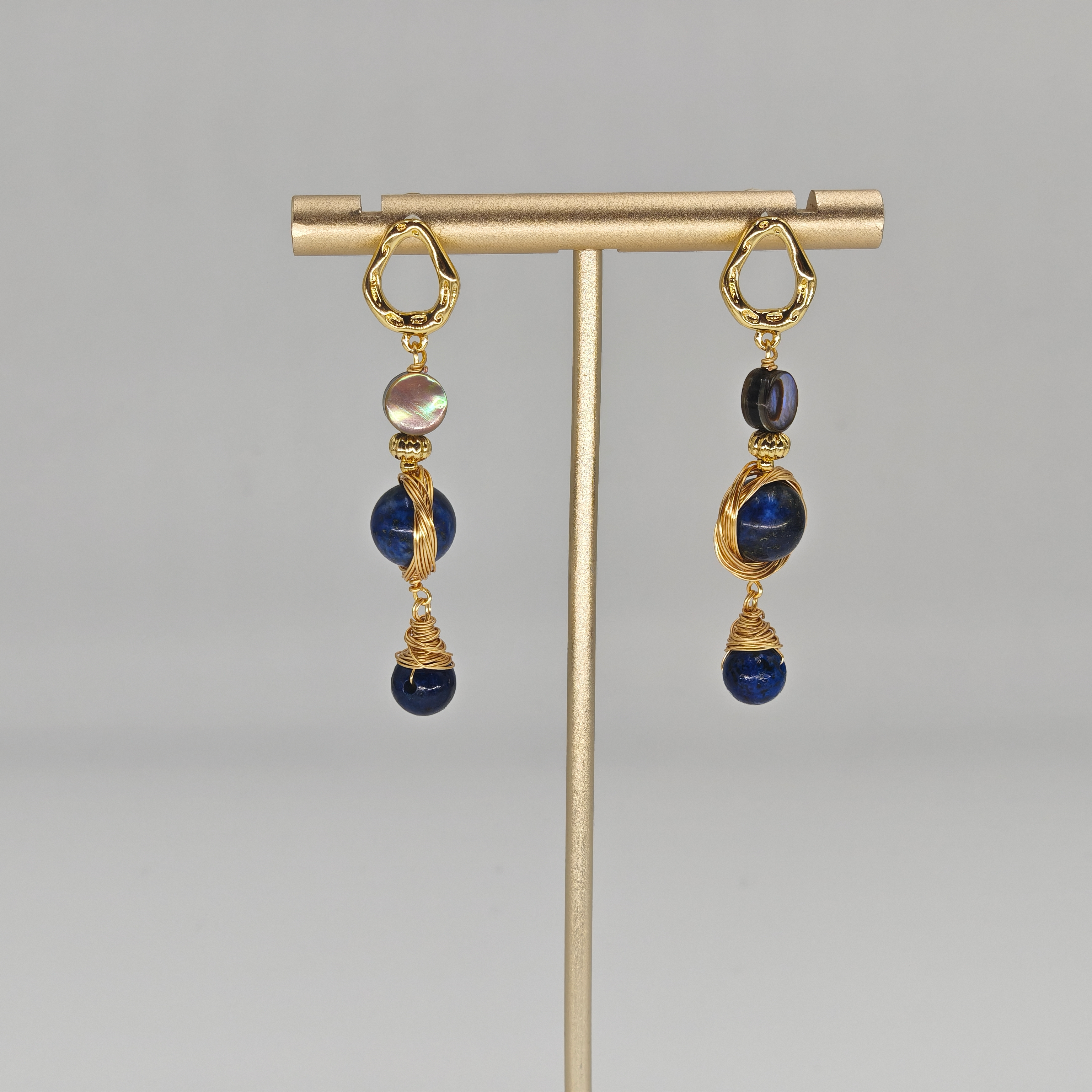 Lapis & Ocean Nacre Earring