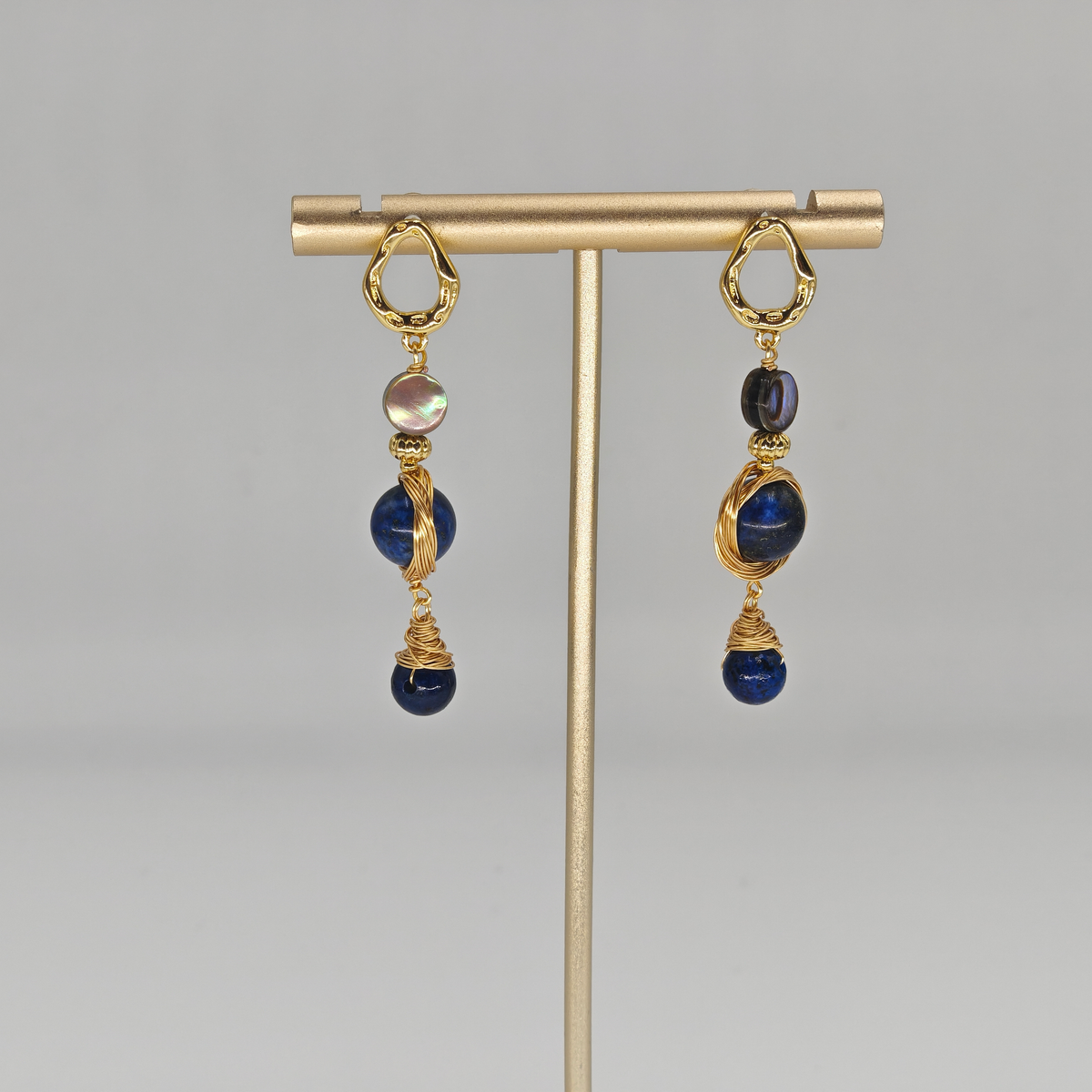 Lapis & Ocean Nacre Earring