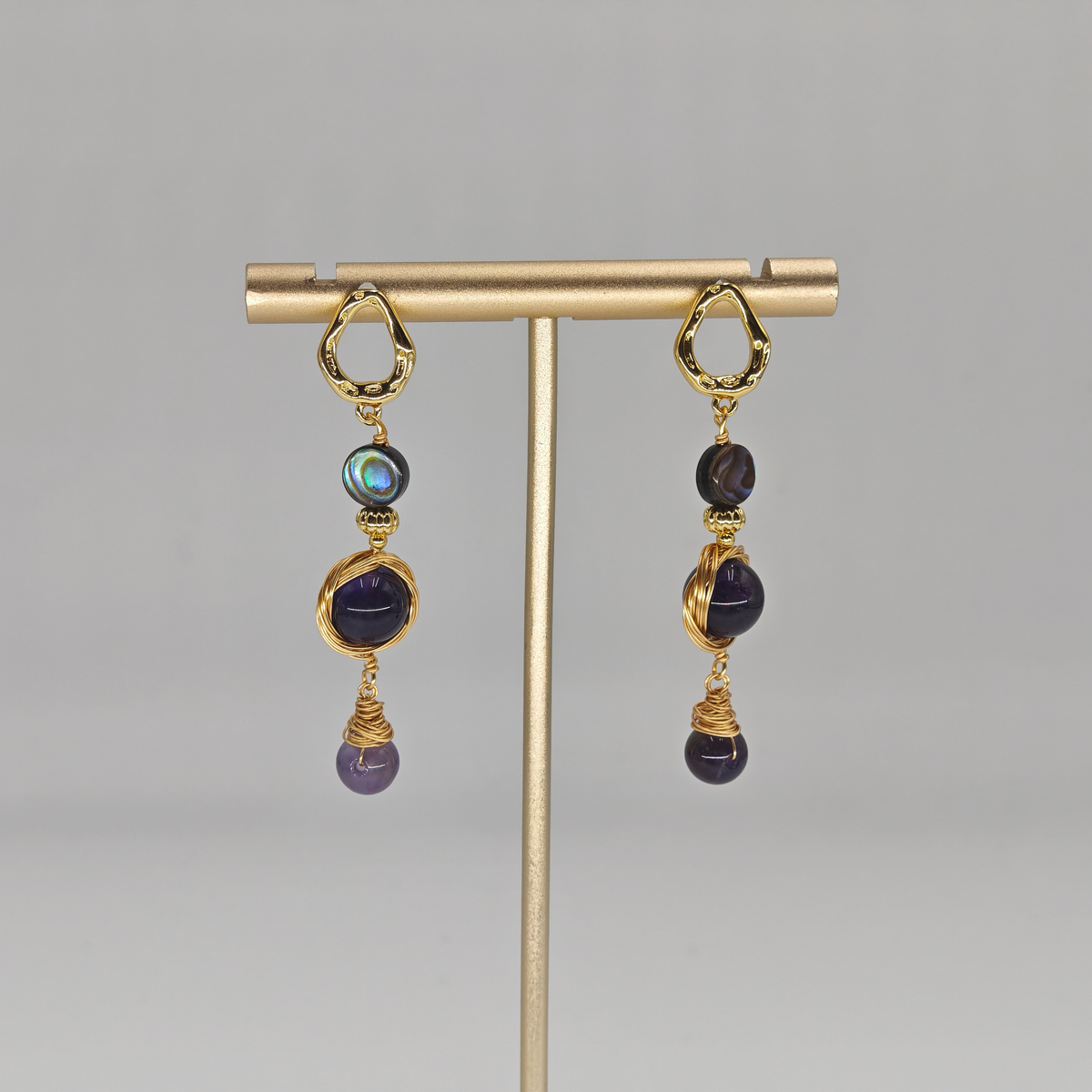 Amethyst & Ocean Nacre Earring