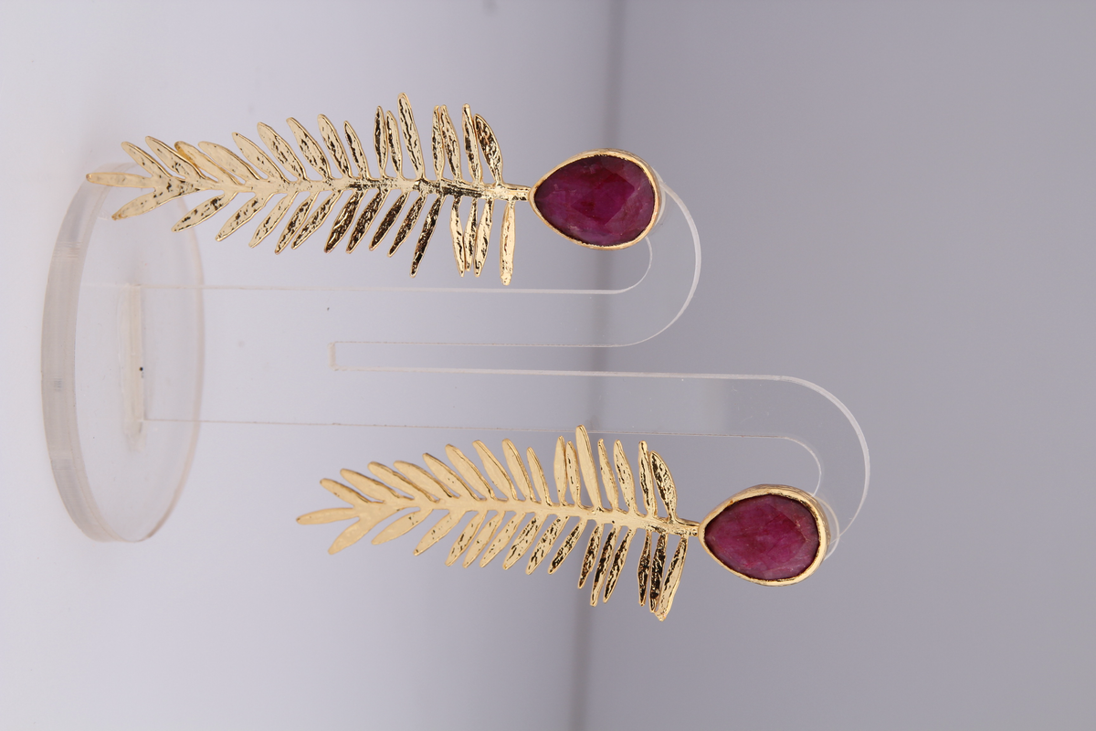 Root Ruby Earring