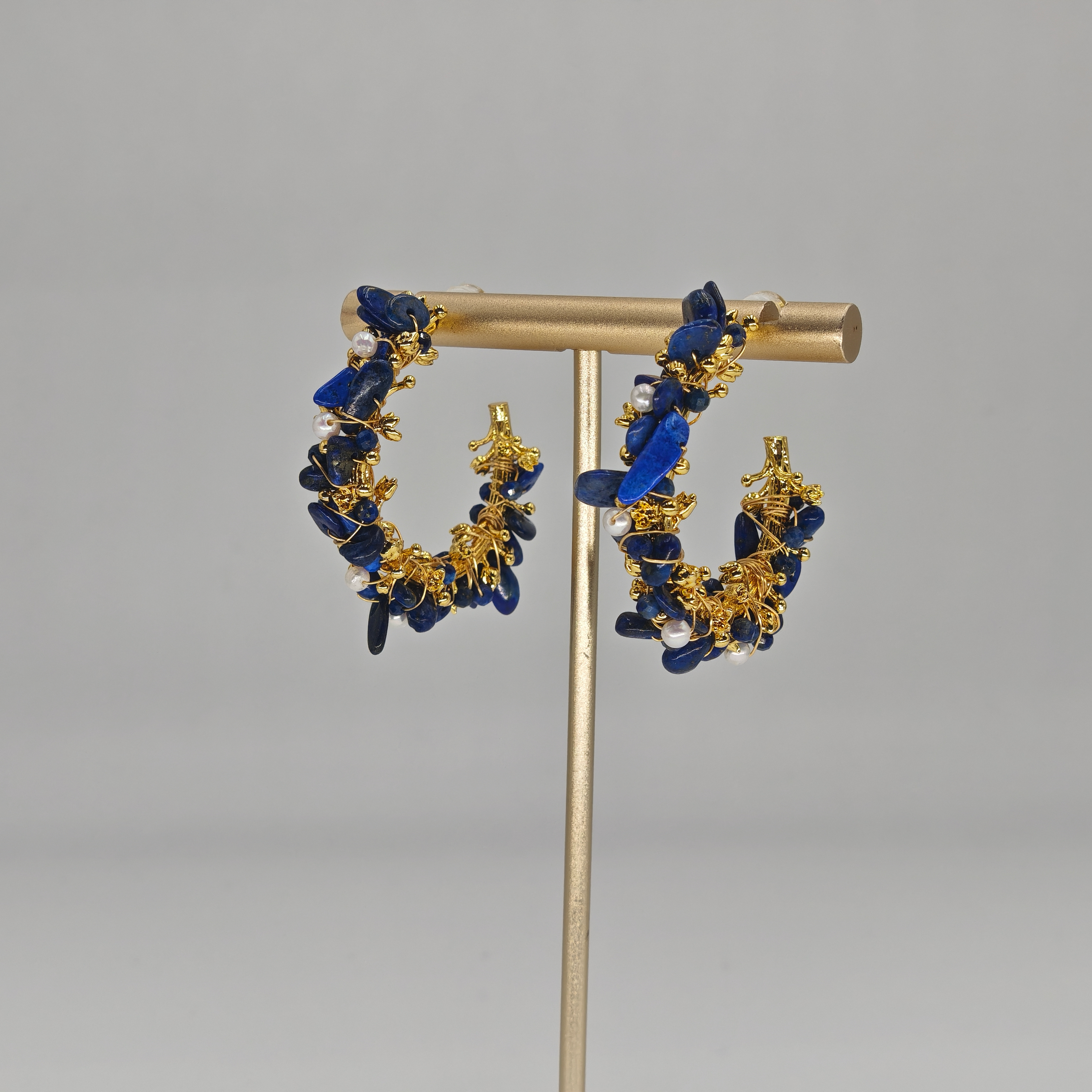 Lapis & Pearl Earring