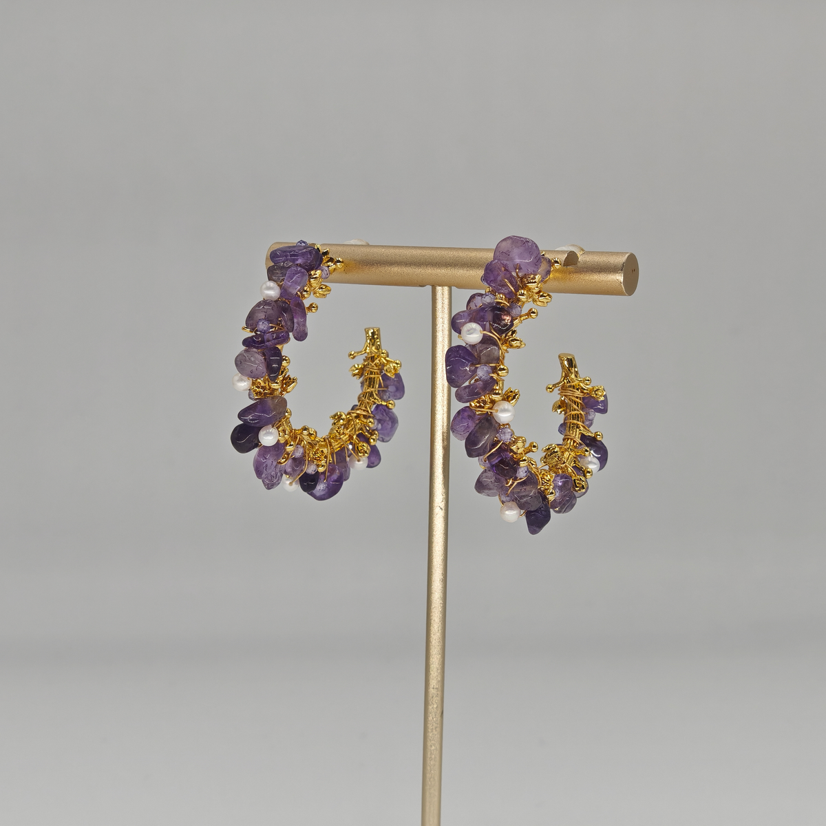 Amethyst & Pearl Earring