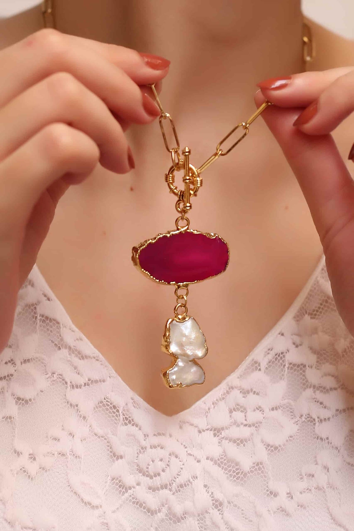 Agate & Pearl Collier