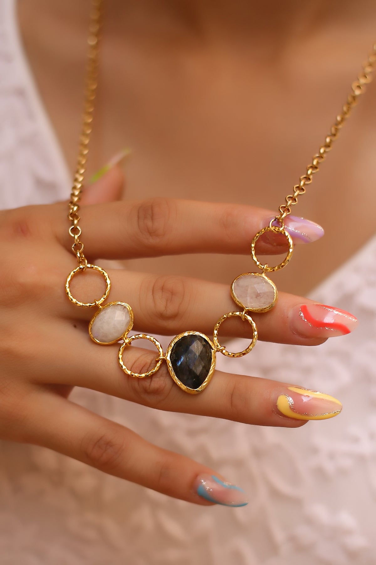 Collana con Labradorite e Pietra di Luna