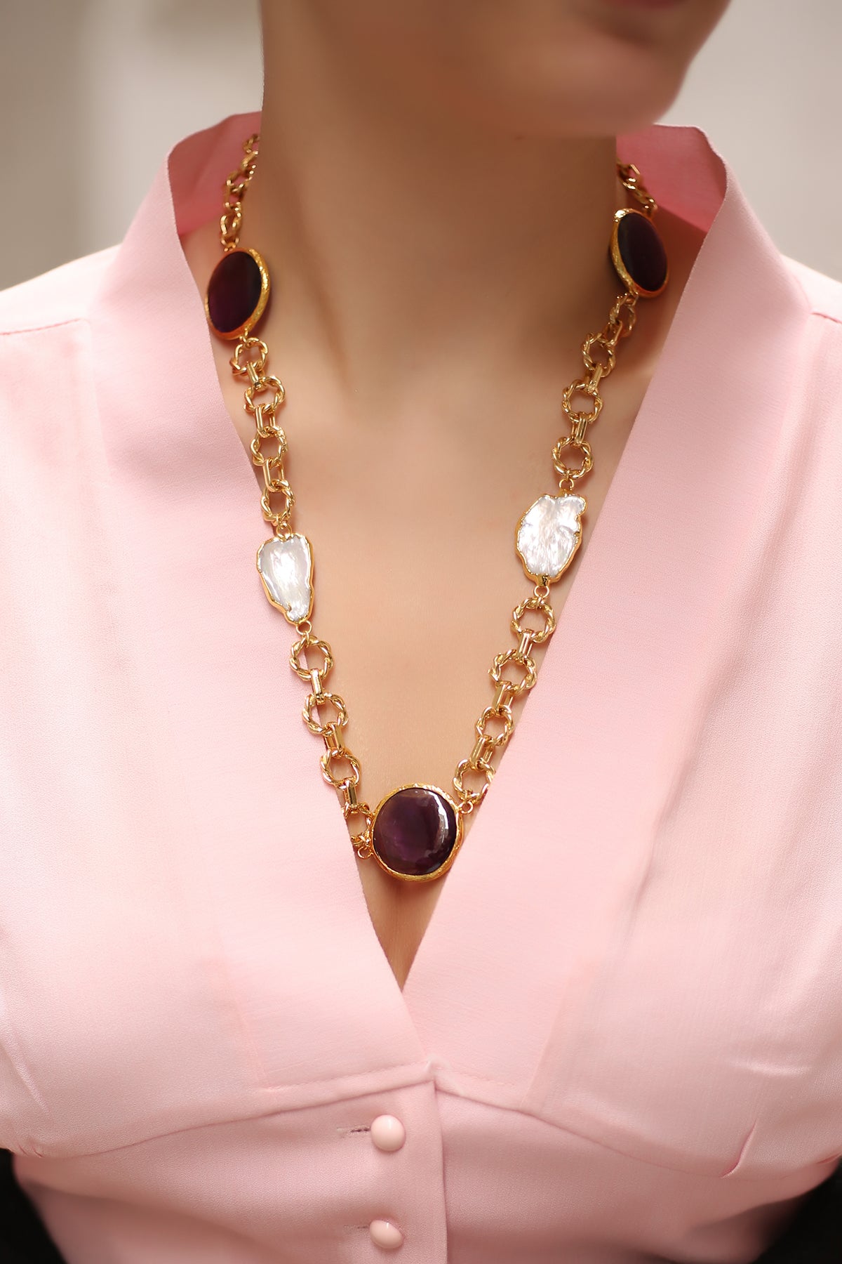 Pearl & Amethyst Collier