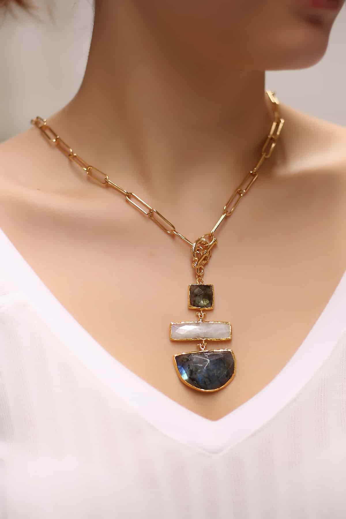 MoonStone & Labradorite Collier