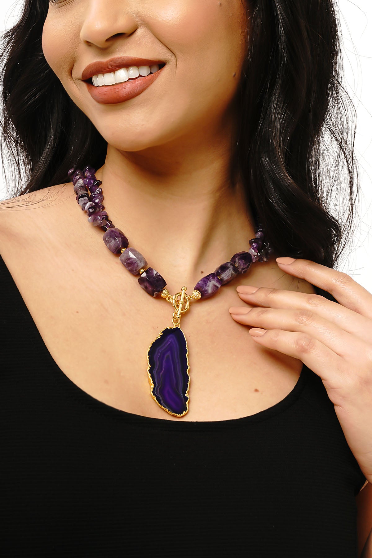 Amethyst & Agate Collier