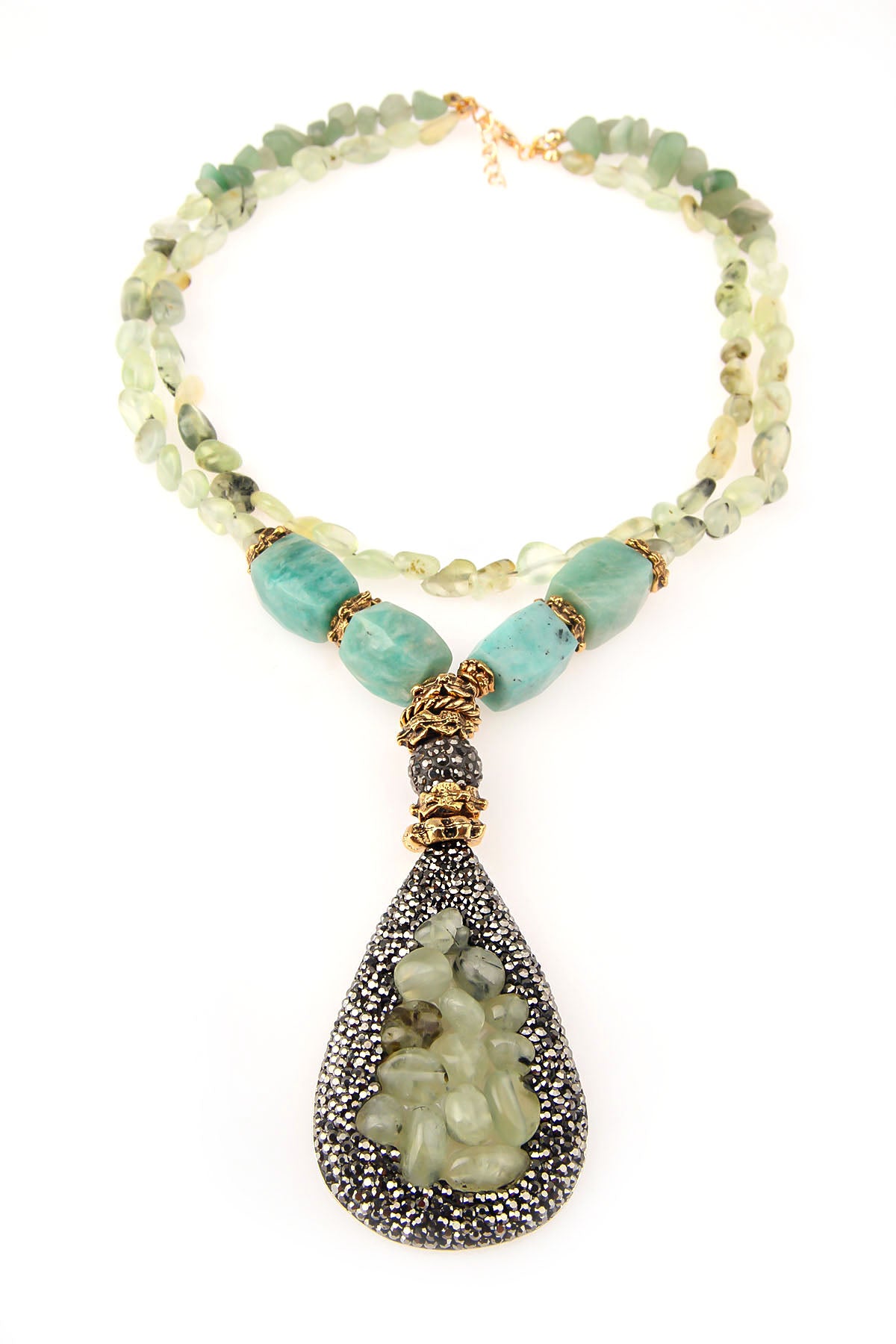 Prehnite & Hematite Collier