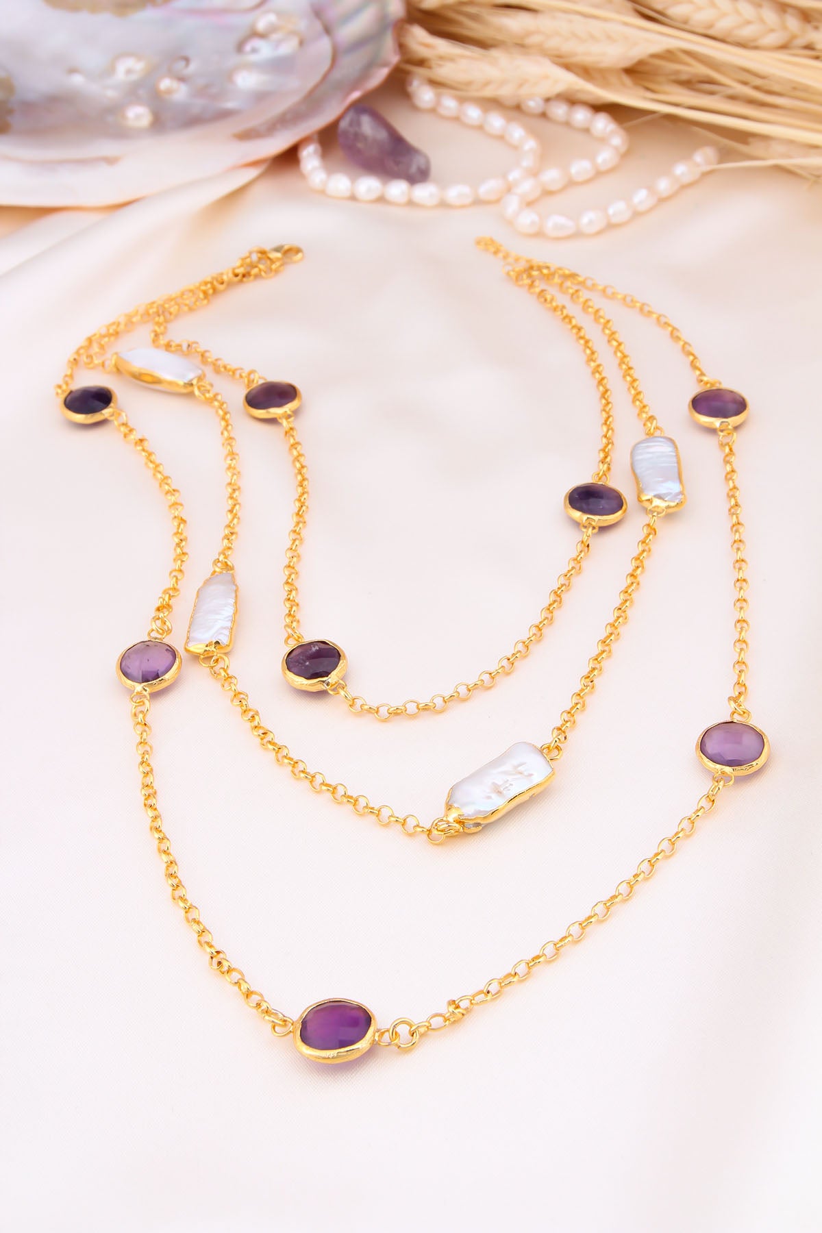 Amethyst & Pearl Collier