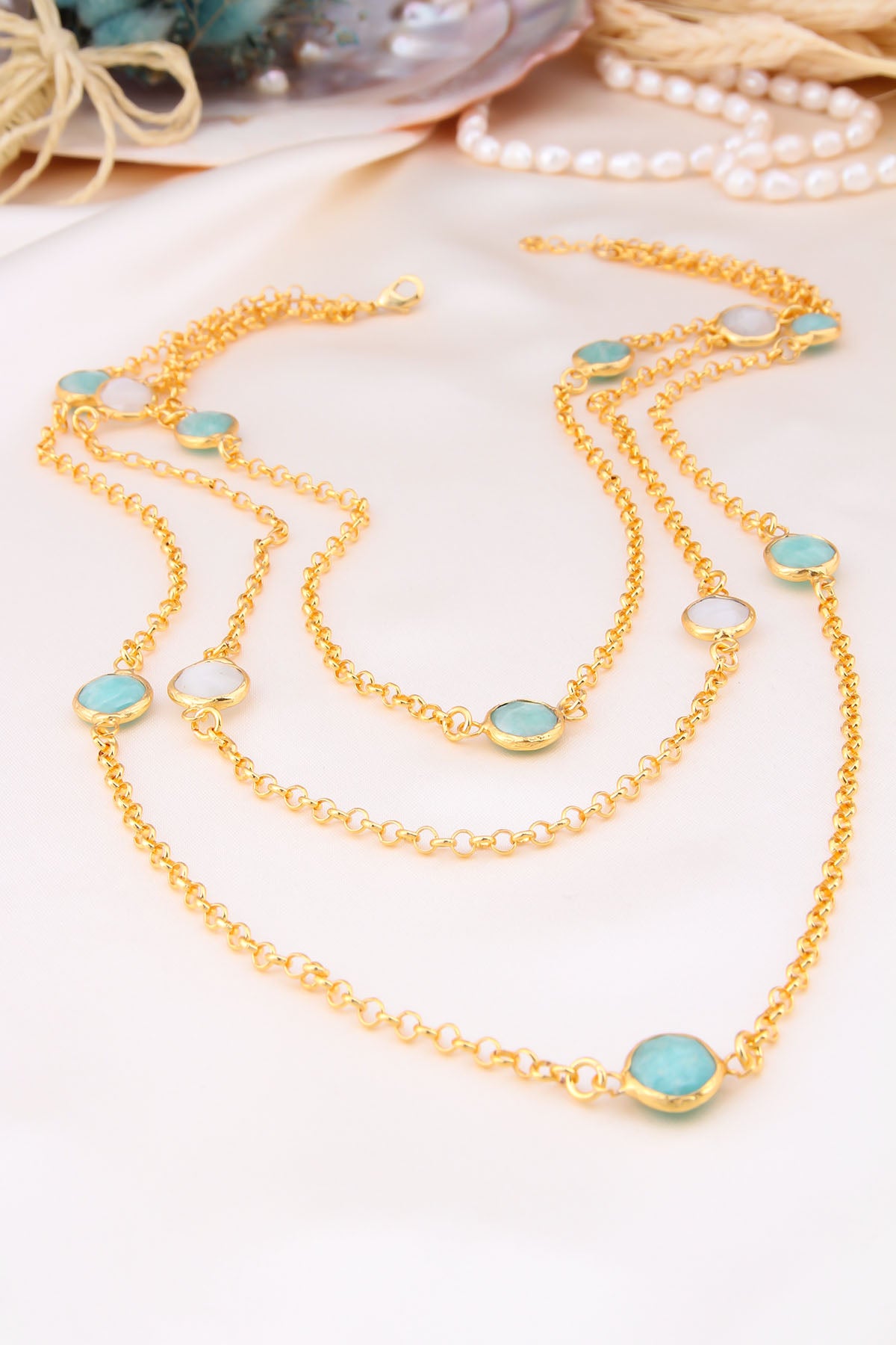 Amazonite & Moonstone Collier