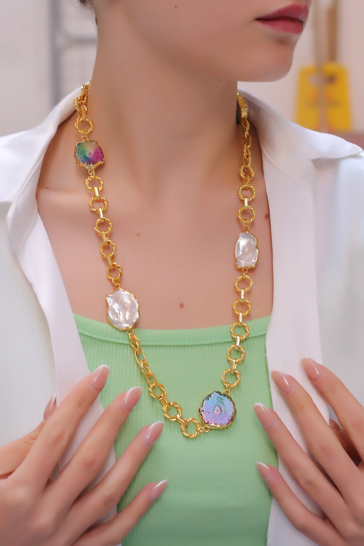 Quartz & Pearl Collier