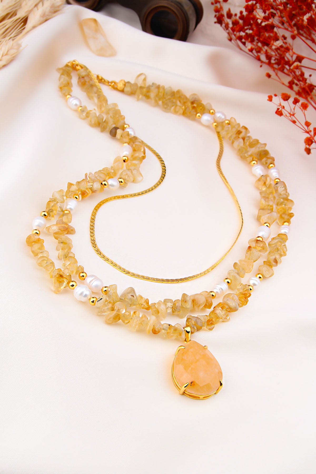 Citrine & Pearl Collier