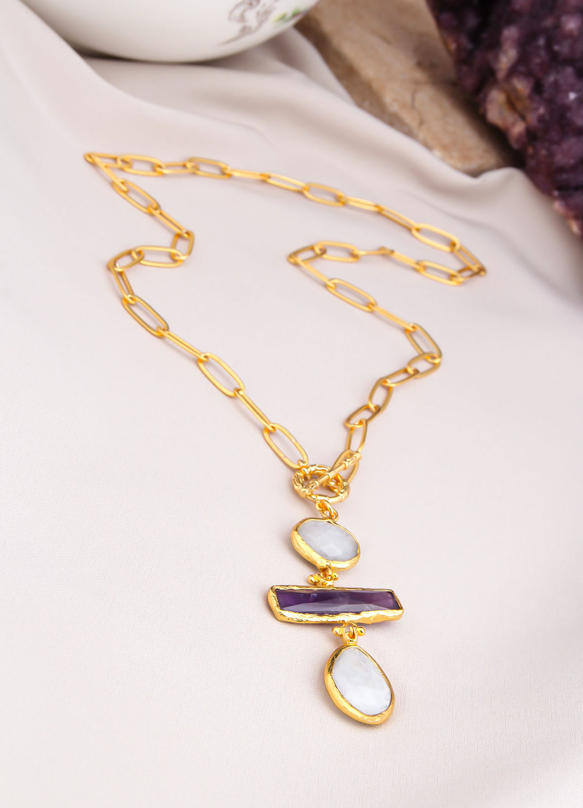 Amethyst & Moonstone  Collier