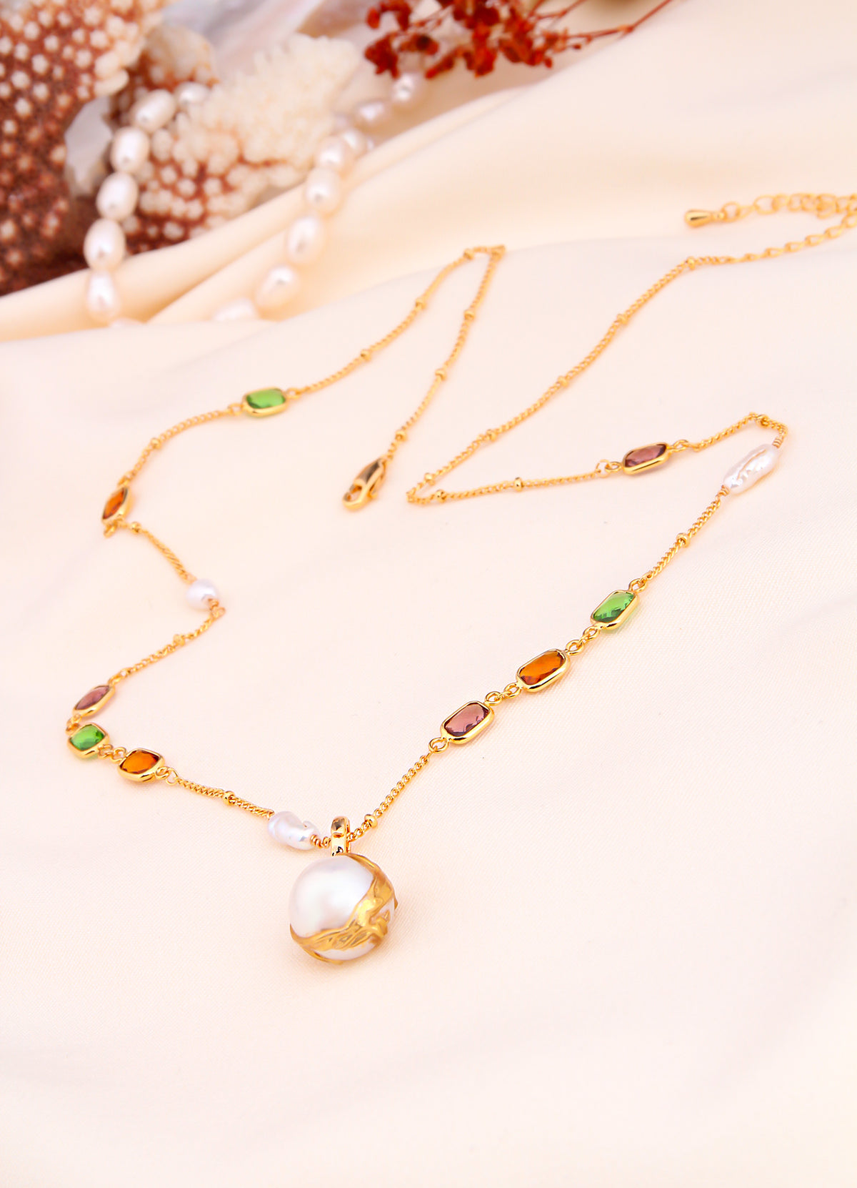 Zircon & Pearl Necklace